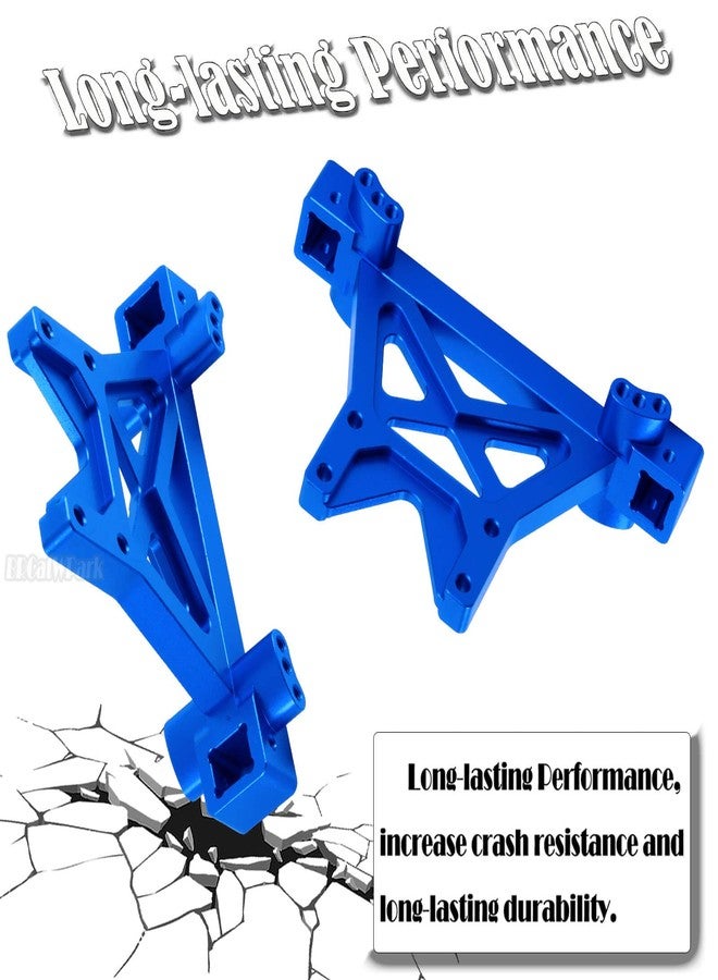 BRCatWPark RC Front Rear Shock Tower Shock Mounts Upgrades Part for 1/10 E-MAXX T-Maxx,2PCS Aluminum Shock Tower Shock Hops up,Navy Blue,Replace Part #4917R - Image 5